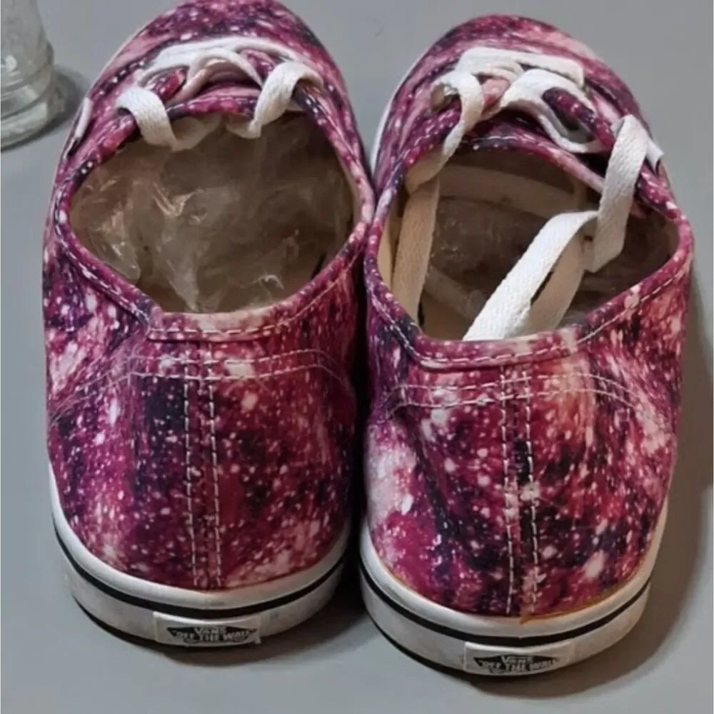 Vans Authentic Cosmic Galaxy Pink Purple Skate Shoes Womens 9 Mens 7.5 Low Top